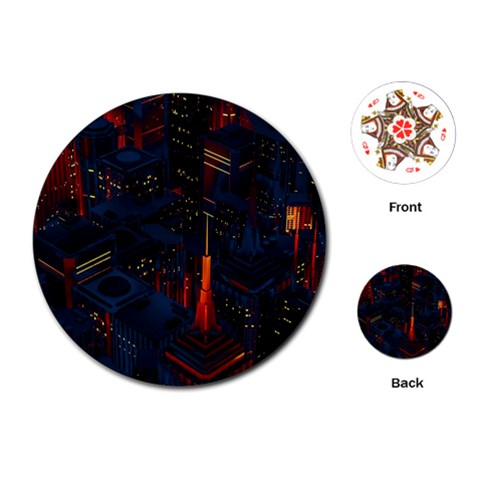 Architecture City Pixel Art Playing Cards Single Design (Round) from ArtsNow.com Front