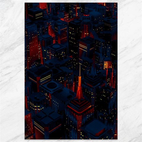 Architecture City Pixel Art Canvas 12  x 18  from ArtsNow.com 11.88 x17.36  Canvas - 1