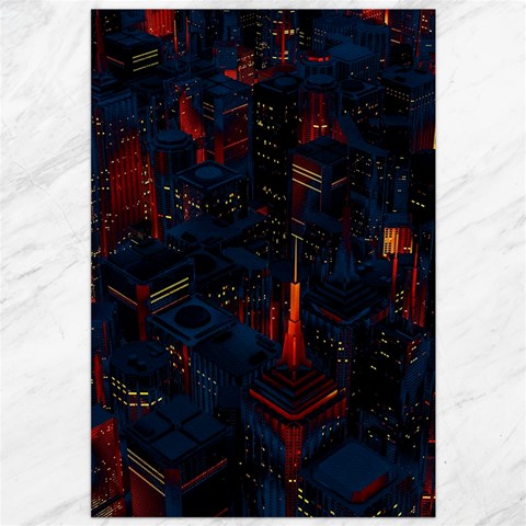 Architecture City Pixel Art Canvas 20  x 30  from ArtsNow.com 19.62 x28.9  Canvas - 1