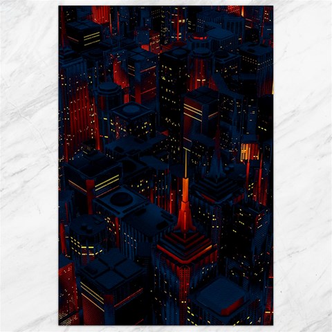 Architecture City Pixel Art Canvas 24  x 36  from ArtsNow.com 23.35 x34.74  Canvas - 1