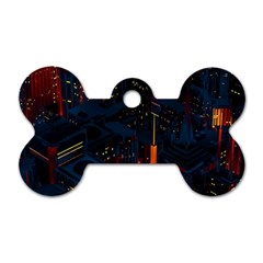 Architecture City Pixel Art Dog Tag Bone (Two Sides) from ArtsNow.com Back