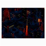 Architecture City Pixel Art Large Glasses Cloth (2 Sides)