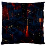 Architecture City Pixel Art Large Cushion Case (One Side)