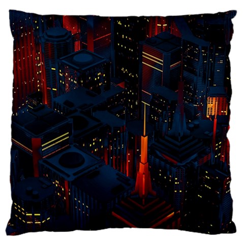 Architecture City Pixel Art Large Cushion Case (Two Sides) from ArtsNow.com Front