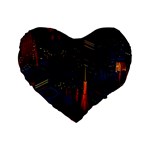 Architecture City Pixel Art Standard 16  Premium Heart Shape Cushions