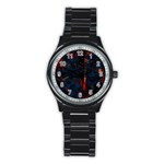 Architecture City Pixel Art Stainless Steel Round Watch