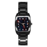 Architecture City Pixel Art Stainless Steel Barrel Watch
