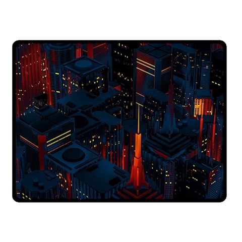 Architecture City Pixel Art Two Sides Fleece Blanket (Small) from ArtsNow.com 45 x34  Blanket Front