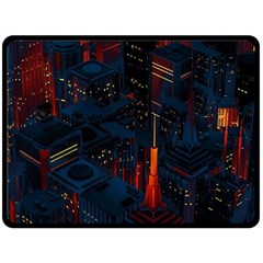 Architecture City Pixel Art Two Sides Fleece Blanket (Large) from ArtsNow.com 80 x60  Blanket Back