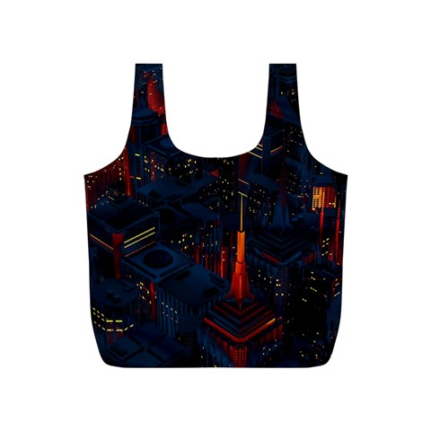 Architecture City Pixel Art Full Print Recycle Bag (S) from ArtsNow.com Front