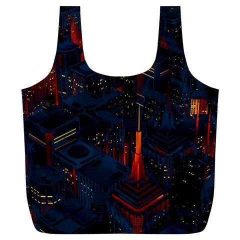 Architecture City Pixel Art Full Print Recycle Bag (XL) from ArtsNow.com Front
