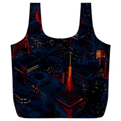 Architecture City Pixel Art Full Print Recycle Bag (XL) from ArtsNow.com Front