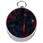 Architecture City Pixel Art Silver Compasses