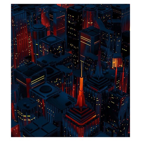 Architecture City Pixel Art Drawstring Pouch (Medium) from ArtsNow.com Front