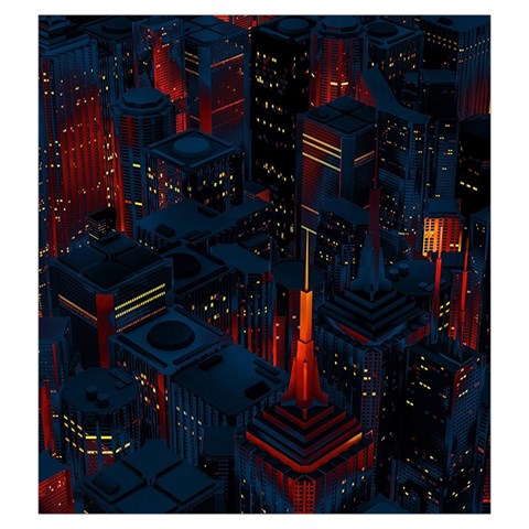 Architecture City Pixel Art Drawstring Pouch (Large) from ArtsNow.com Front