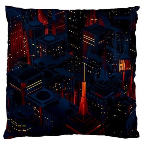 Architecture City Pixel Art Large Premium Plush Fleece Cushion Case (Two Sides) from ArtsNow.com Front