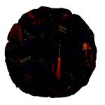 Architecture City Pixel Art Large 18  Premium Flano Round Cushions