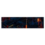 Architecture City Pixel Art Oblong Satin Scarf (16  x 60 )