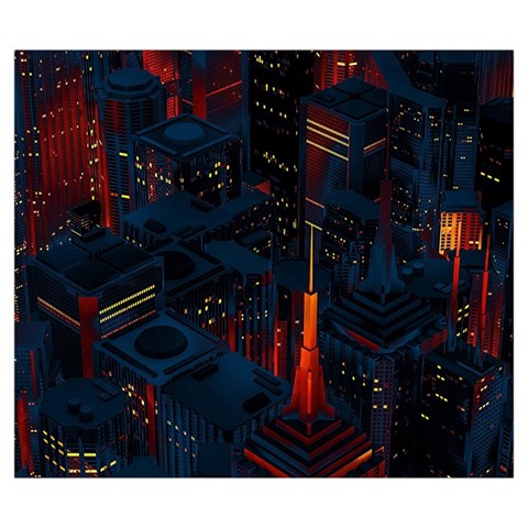 Architecture City Pixel Art Zipper Large Tote Bag from ArtsNow.com Front
