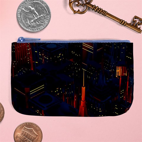 Architecture City Pixel Art Large Coin Purse from ArtsNow.com Front