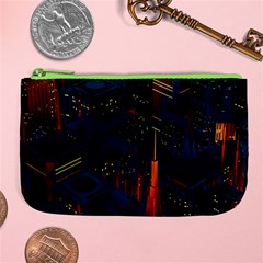 Architecture City Pixel Art Large Coin Purse from ArtsNow.com Front