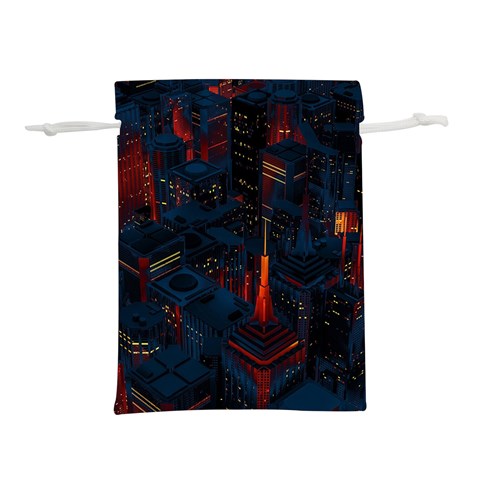 Architecture City Pixel Art Lightweight Drawstring Pouch (L) from ArtsNow.com Front