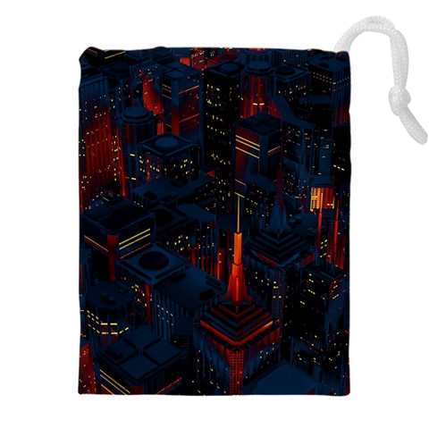 Architecture City Pixel Art Drawstring Pouch (4XL) from ArtsNow.com Front