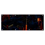 Architecture City Pixel Art Banner and Sign 8  x 3 