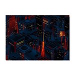 Architecture City Pixel Art Crystal Sticker (A4)