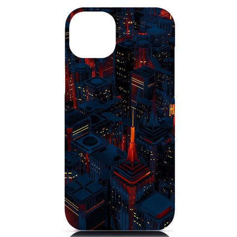 Architecture City Pixel Art iPhone 14 Plus Black UV Print Case from ArtsNow.com Front