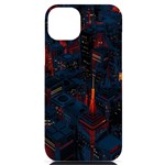 Architecture City Pixel Art iPhone 14 Plus Black UV Print Case