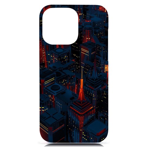 Architecture City Pixel Art iPhone 14 Pro Max Black UV Print Case from ArtsNow.com Front