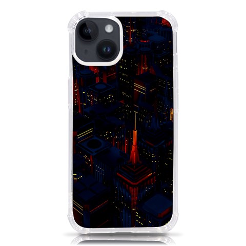 Architecture City Pixel Art iPhone 14 TPU UV Print Case from ArtsNow.com Front