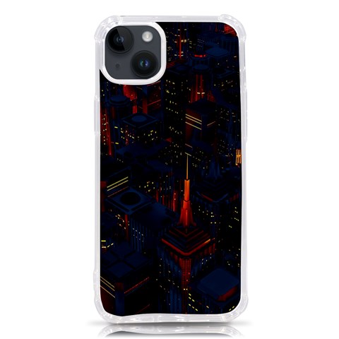 Architecture City Pixel Art iPhone 14 Plus TPU UV Print Case from ArtsNow.com Front