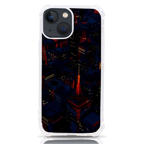 Architecture City Pixel Art iPhone 13 mini TPU UV Print Case from ArtsNow.com Front