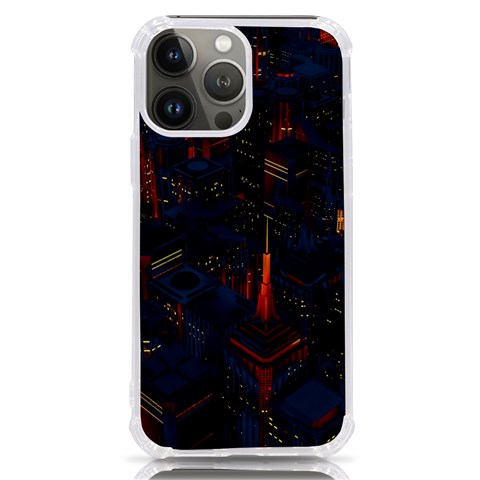 Architecture City Pixel Art iPhone 13 Pro Max TPU UV Print Case from ArtsNow.com Front