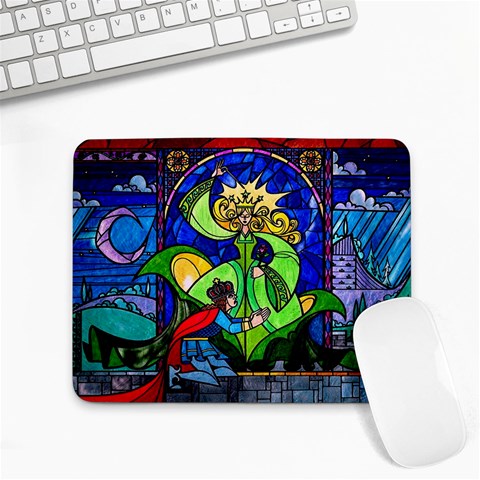 Beauty And The Beast Stained Glass Rose Small Mousepad from ArtsNow.com Front