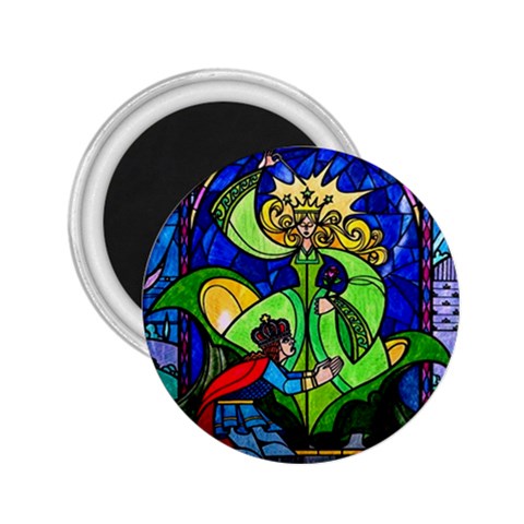 Beauty And The Beast Stained Glass Rose 2.25  Magnets from ArtsNow.com Front
