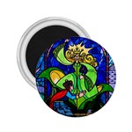 Beauty And The Beast Stained Glass Rose 2.25  Magnets