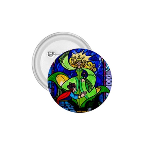 Beauty And The Beast Stained Glass Rose 1.75  Buttons from ArtsNow.com Front
