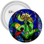 Beauty And The Beast Stained Glass Rose 3  Buttons