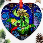 Beauty And The Beast Stained Glass Rose Ornament (Heart)