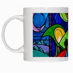 Beauty And The Beast Stained Glass Rose White Mug from ArtsNow.com Left
