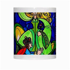 Beauty And The Beast Stained Glass Rose White Mug from ArtsNow.com Center