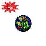 Beauty And The Beast Stained Glass Rose 1  Mini Buttons (10 pack) 