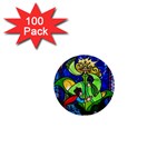 Beauty And The Beast Stained Glass Rose 1  Mini Buttons (100 pack) 