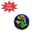 Beauty And The Beast Stained Glass Rose 1  Mini Magnets (100 pack) 