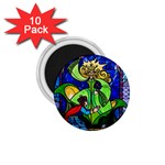 Beauty And The Beast Stained Glass Rose 1.75  Magnets (10 pack) 