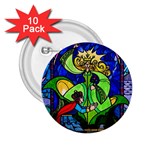 Beauty And The Beast Stained Glass Rose 2.25  Buttons (10 pack) 
