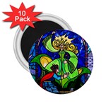 Beauty And The Beast Stained Glass Rose 2.25  Magnets (10 pack) 
